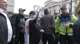 ‘Nationalists’ throw abuse at protesters during pro-Palestinian rally in Central London