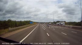 Car undertakes at speed on Hard Shoulder going North on the M1
