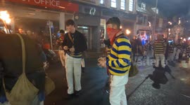 Raucous Bonfire night celebrations in Hailsham, East Sussex, UK