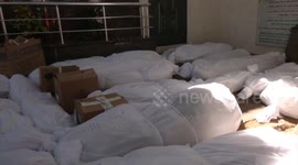 Dozens Of Bodies Prepared For Mass Burial in Gaza, Palestine