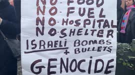 Pro-Palestine protesters rally in Dublin, Ireland