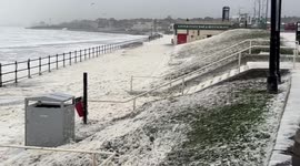 Sea foam floods Seaburn and South Shields lighthouse damaged in Storm Babet