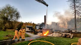 2nd alarm structure fire with collapse, West Cameron Township, Northumberland County, Pennsylvania