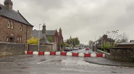 Conditions and storm defence preparations in Edzell, UK