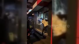 Pro-Palestinian protesters destroy McDonald's in Istanbul, Turkey