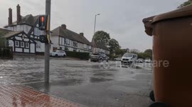Continued flooding three days after Storm Babet stops NET trams crossing Wilford Lane, Wilford