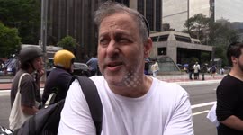 Interview with Rabbi Gilberto Ventura at pro-Israel demonstration in Sao Paulo, Brazil