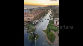 Storm Bernard inundates streets of Huelva as heavy rain, high winds hit southern Spain