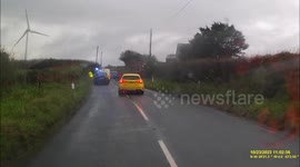 Major accident in Cornwall, UK on Delabole Windfarm totals trading van