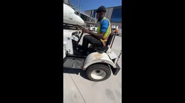 Ground Crew Has A Little Too Much Fun