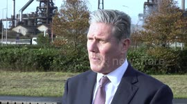 Sir Keir Starmer discusses 'ambitious' steel industry plans and increase in hate crime in Port Talbot, UK