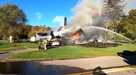 Newsflare Edit - 2nd alarm structure fire with collapse, West Cameron Township, Northumberland County, Pennsylvania