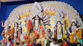 The devotees were big crowd for Praying Maa Durga in Northern India