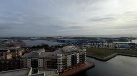Time Lapse - Three Naval Ships leave Cardiff Bay - ORP Kontradmiral Xawery Czernicki (511); FGS Bad Bevensen (M1063), and HNLMS Zierikzee (M862),