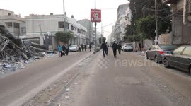 Destruction in the streets of Gaza, Plaestine