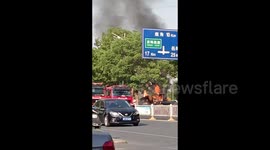 Chinese street ignited after excavator accidentally ruptures gas pipeline