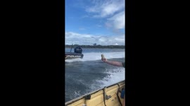 Water Skier Receives Mid-Training Protein Shake