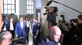 Michael Cohen arrives to testify against Former President of the United States Donald J. Trump in the civil fraud trial in Manhattan, New York on October 24, 2023.