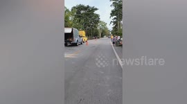 Driver killed and 15 schoolchildren injured in bus crash in Thailand