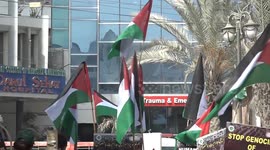 Doctors and paramedical hold rally for Palestine in Karachi, Pakistan