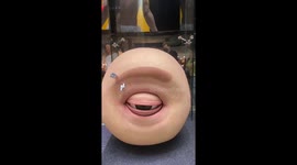 Giant human-like mannequins on display in a mall