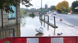 Extensive flooding on the River Severn in Worcestershire