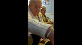 'Jump Scare!' - Woman shows her best friend that pranks know no age!