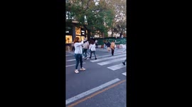 Perfect Moon Photograph From Pedestrian Crossing