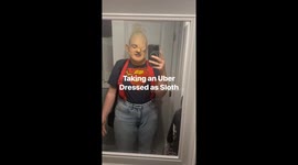 Woman wearing incredible Sloth makeup films hilarious Uber ride to Halloween party