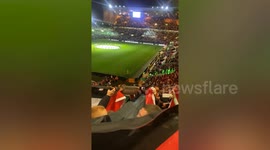 Celtic fans wave Palestine flags in moving rendition of You'll Never Walk Alone