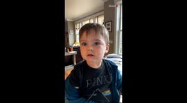 'Mooo!' - Son tries to mimic animals when mother asks him how they sound like