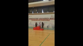 Rollerskating champion wins gold... but needs help stepping onto podium
