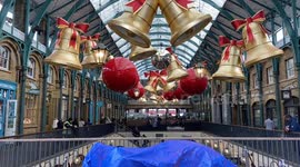 Festive decorations adorn Covent Garden Market two months ahead of Christmas