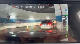 Bungling driver hits reverse instead of drive in car park queue