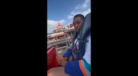Man unfazed by Disneyland ride maintains hilarious straight face