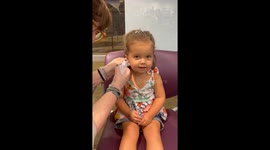 Brave 3 y/o girl triumphs over fear and gets her ear pierced!