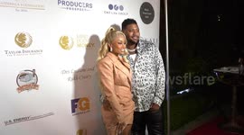 Blac Chyna and Derrick Milano attend the 4th annual Future Stars Charity Gala red carpet in Los Angeles, CA, USA