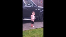 Toddler who wants to play outdoor is allured inside with food by parents *Hilarious*