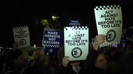 People rally to demand police action amid rise in antisemitic incidents in London, UK