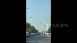 Chinese street packed with cameras every few metres