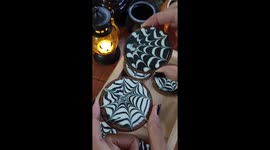 Watch spider web Halloween cookies being made