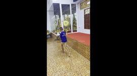 Schoolboys keep paper plane afloat through obstacle course