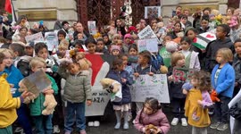 Teddy bear protest for Palestine at FCO in London