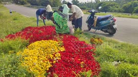 Farmers dumped tonnes of flowers on roadside in Tamil Nadu state of south India.