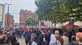 Pro Palestine Chants on the streets of Manchester, England