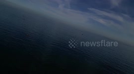 Brighton drone flight over water in the uk sunset on FPV mode