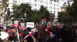Tens of thousands of pro-Palestinian demonstrators take to London streets, UK