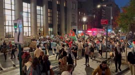 Thousands of Protestors calling for a Free Palestine March through New York City.