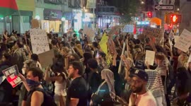 Thousands of Protestors calling for a Free Palestine March through New York City.