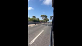 Going to hotel from town on funny train for tourist in Mallorca Spain,